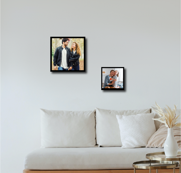 Custom wall photo frame showcasing cherished memories for newlyweds, ideal for home decoration in Riyadh, Saudi Arabia.