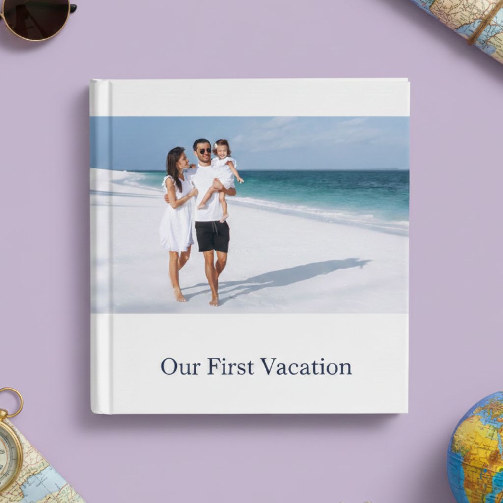 A family vacation memory, captured in a photobook, great for gifts to buy in Saudi Arabia, as a Personalized Photobook