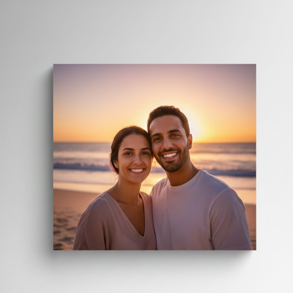 Romantic couple posing at a scenic spot in Saudi Arabia, perfect for travel gifts from Saudi Arabia, as Canvas Wall Art