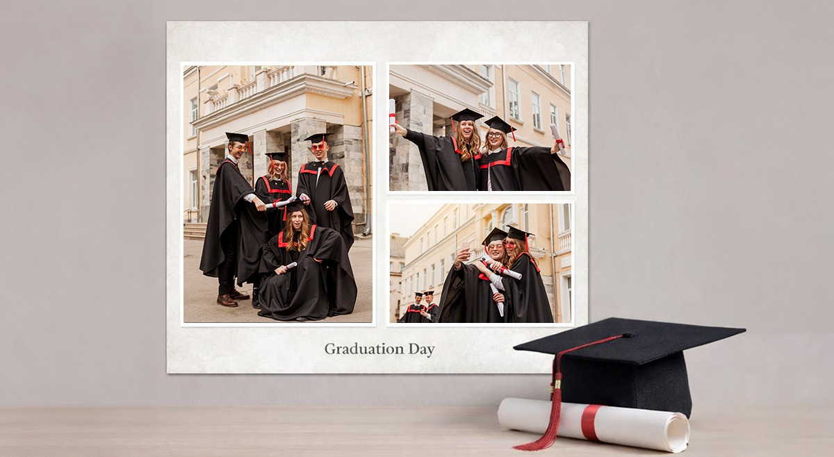 Graduation collage poster Saudi Arabia with multiple school memories